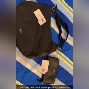 Coach black leather purse and wallet